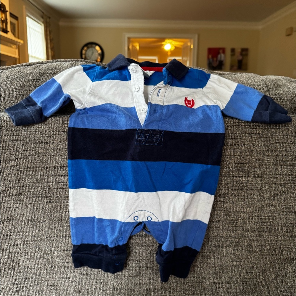 Chaps Navy and White Striped Kids Bodysuit